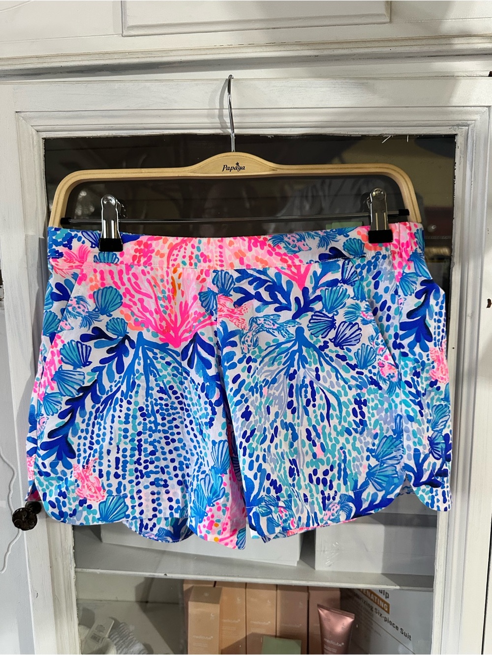 Lilly Pulitzer Pink & Blue Printed Scallop Hem Skort - Picture 1 of 4